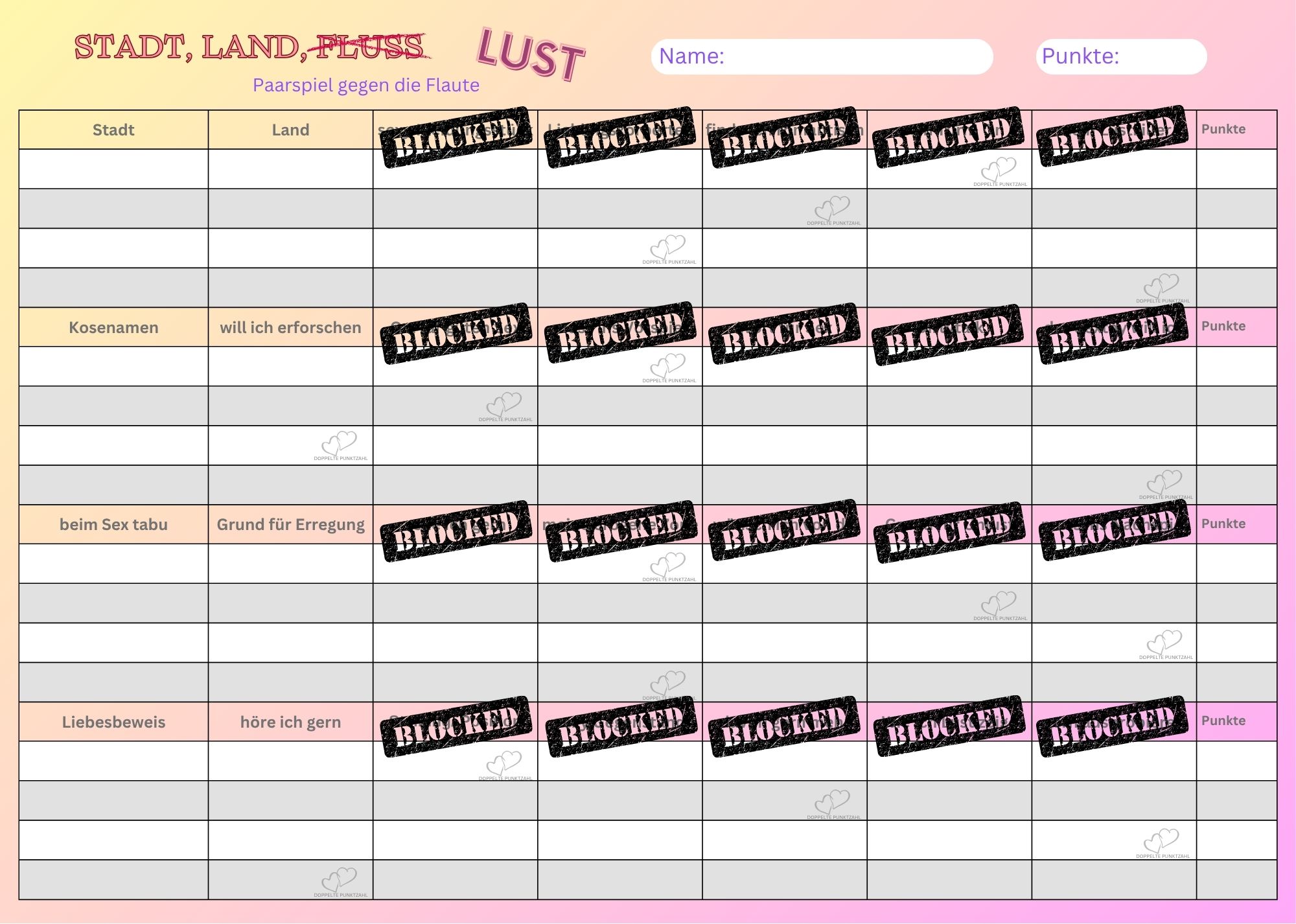 Spiel "Stadt - Land - Lust" – Bild 2