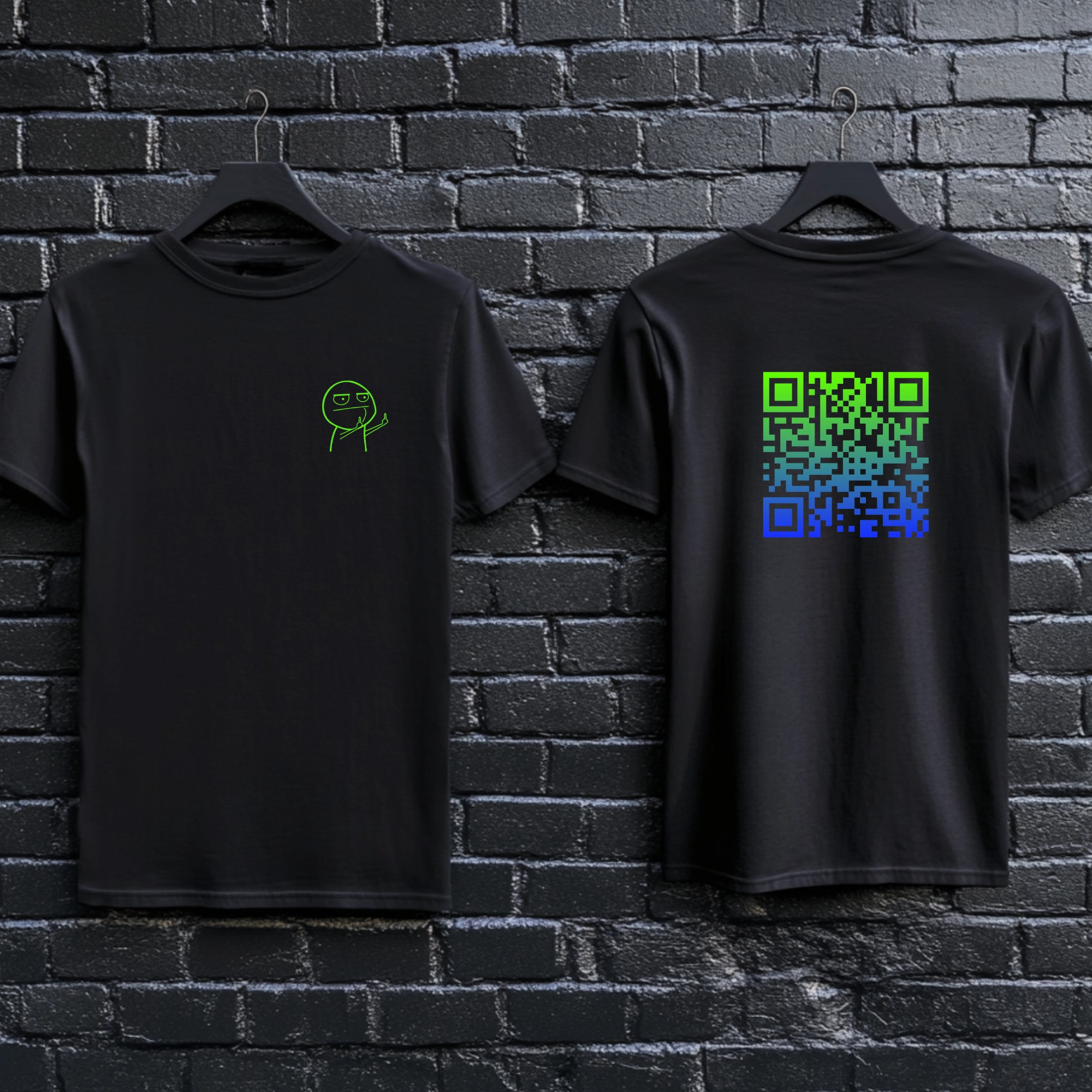 QR-Code-T-Shirt Unisex „Ich kaufe ein „I“ und möchte lösen… F_CK D_CH" – Bild 2