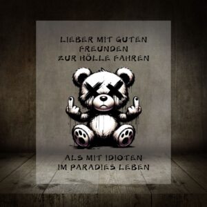 DTF- Bügelbild "Zur Hölle" schwarz