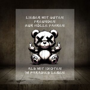 DTF- Bügelbild "Zur Hölle" weiß