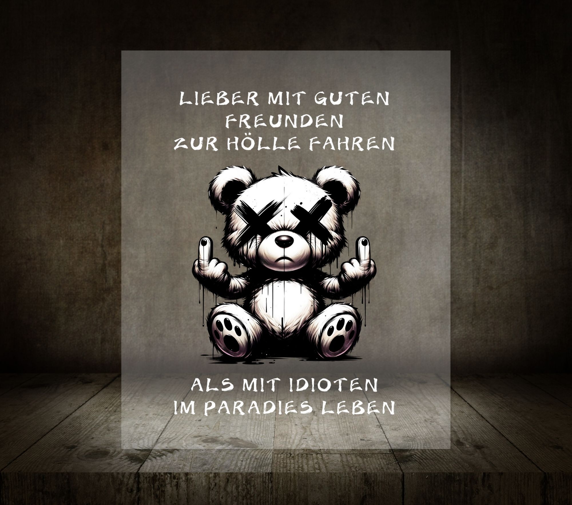 DTF- Bügelbild "Zur Hölle" weiß