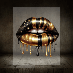 DTF- Bügelbild "golden Lips"