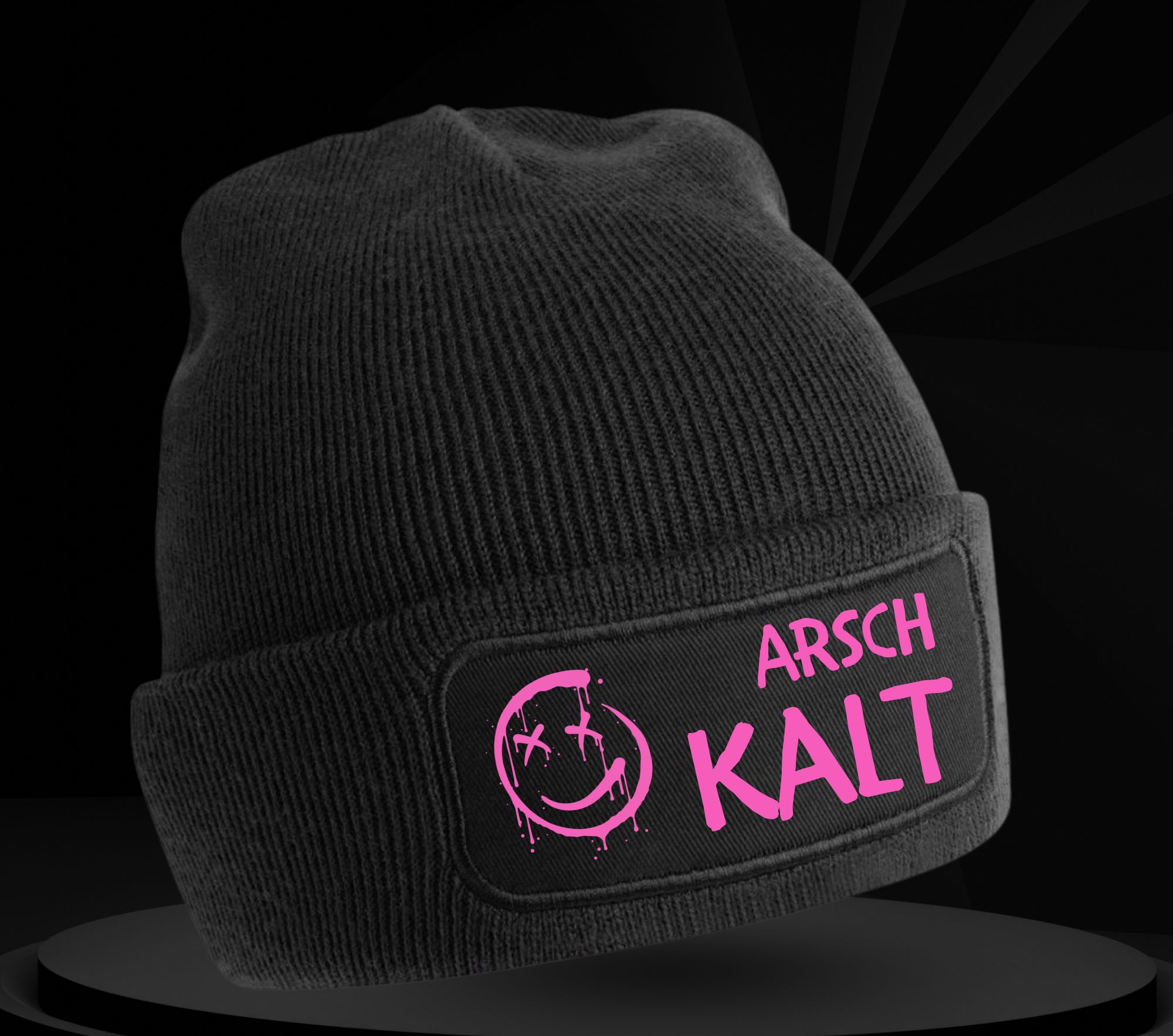 Beanie "Arschkalt- pink"