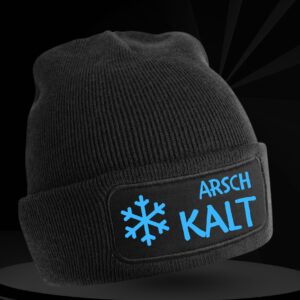 Beanie "Arschkalt- blau"