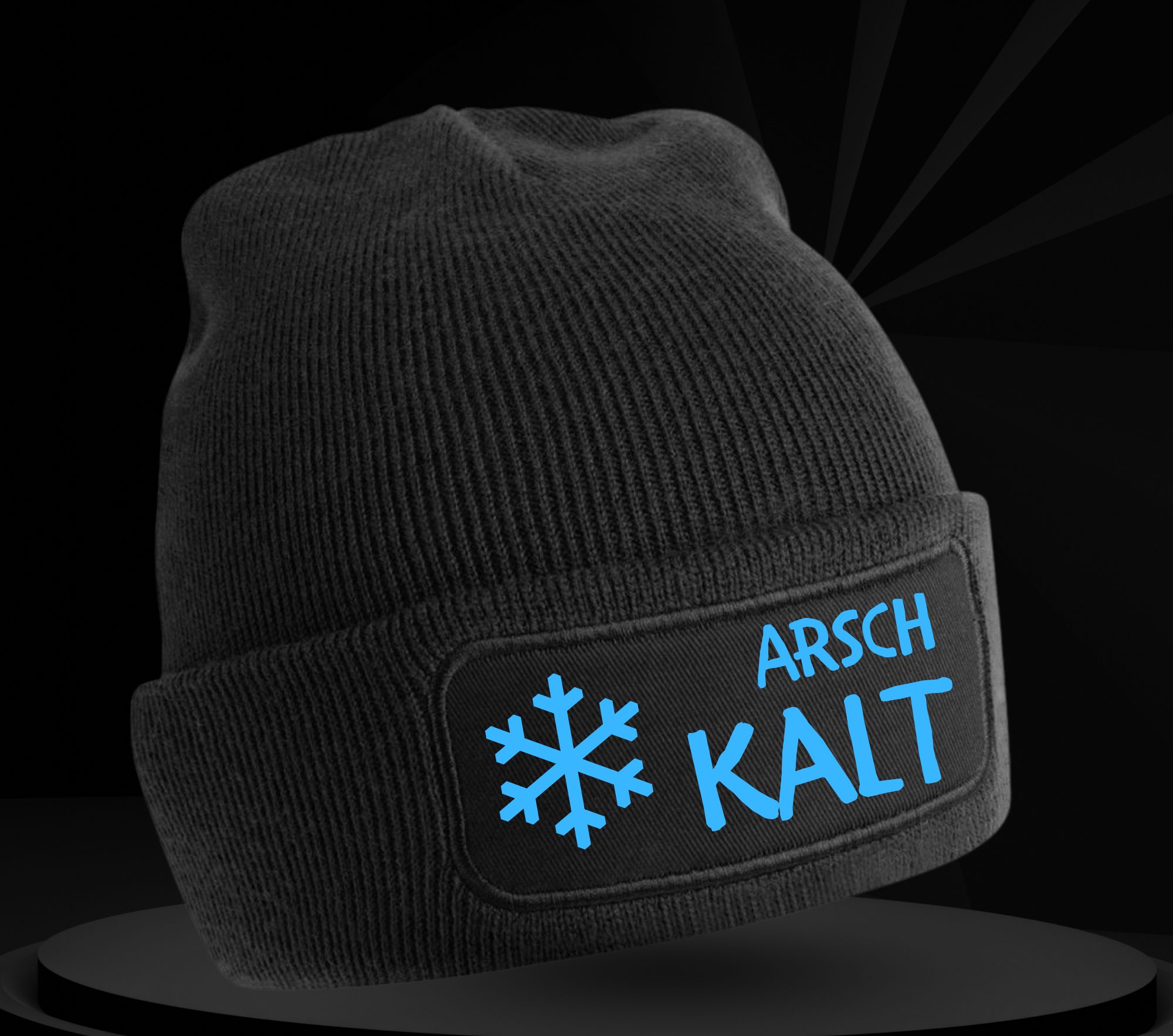 Beanie "Arschkalt- blau"
